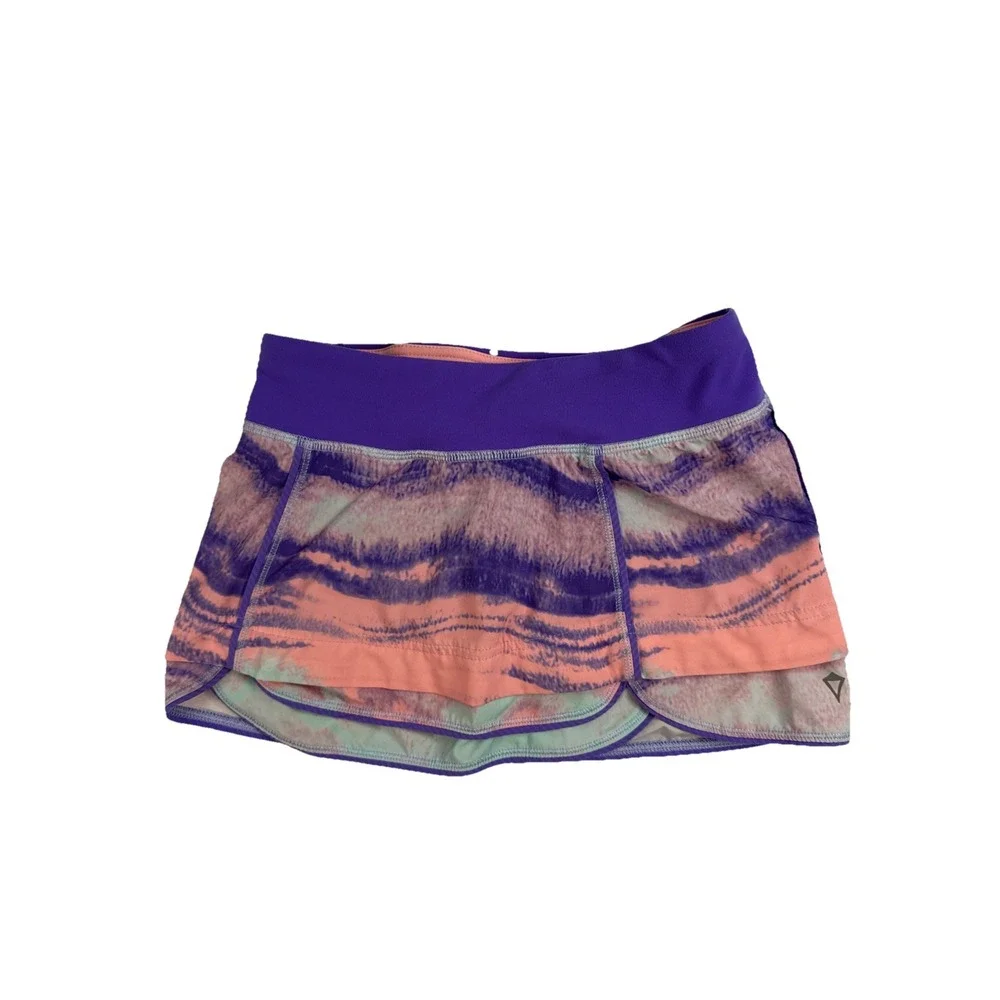 Ivivva By Lululemon Girls  Cool On The Court Skort, Pink Purple Tie Dye,  Size 8
